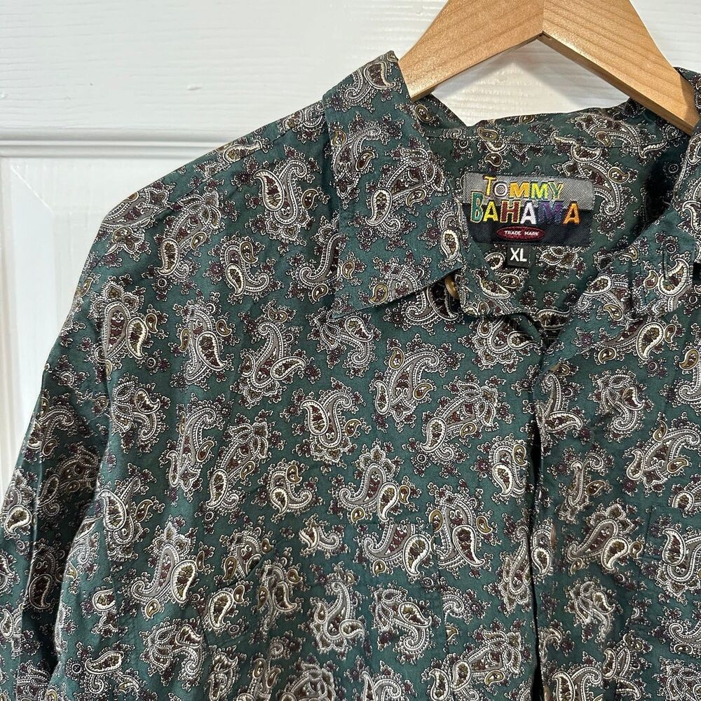 Tommy Bahama Button Down Short Sleeve Shirt Paisley size XL